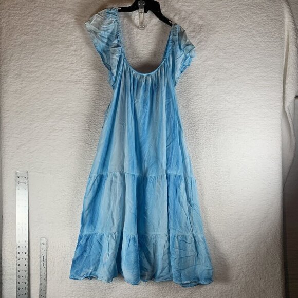 Raviya Cover-Up Dress Womens 2X Blue Rayon Pigment Wash Off the Shoulder S9498 - Picture 9 of 10